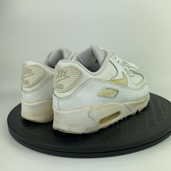 Nike Air Max 90 White Leather Athletic Running Shoes 724822-100 Youth Size 3Y - Picture 5 of 11